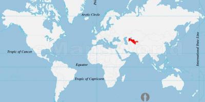 Usbekistan Position auf der Weltkarte anzeigen