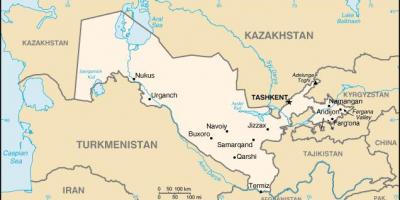 Landkarte von Usbekistan-Städte